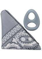 Rock Solid The Code Silicone Cock Ring with Bandana - Black/Gray/Grey