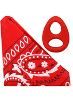 Rock Solid The Code Silicone Cock Ring with Bandana - Black/Red