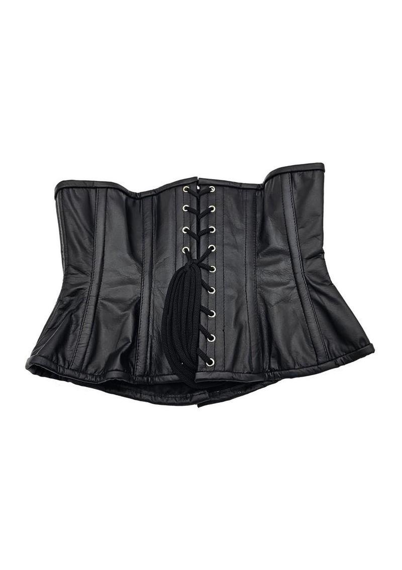 Rouge Leather Corset - Black - Large/XLarge