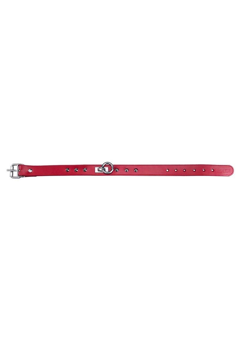 Rouge O Ring Studded Adjustable Leather Collar