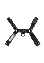 Rouge Over The Head Adjustable Leather Harness - Black - XXLarge