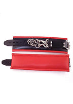 Rouge Padded Leather Adjustable Ankle Cuffs