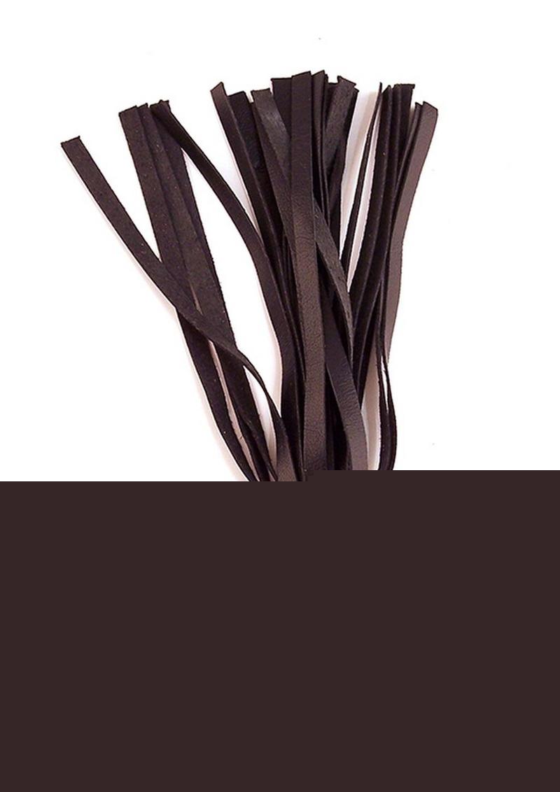 Rouge Wooden Handle Leather Riding Crop - Black