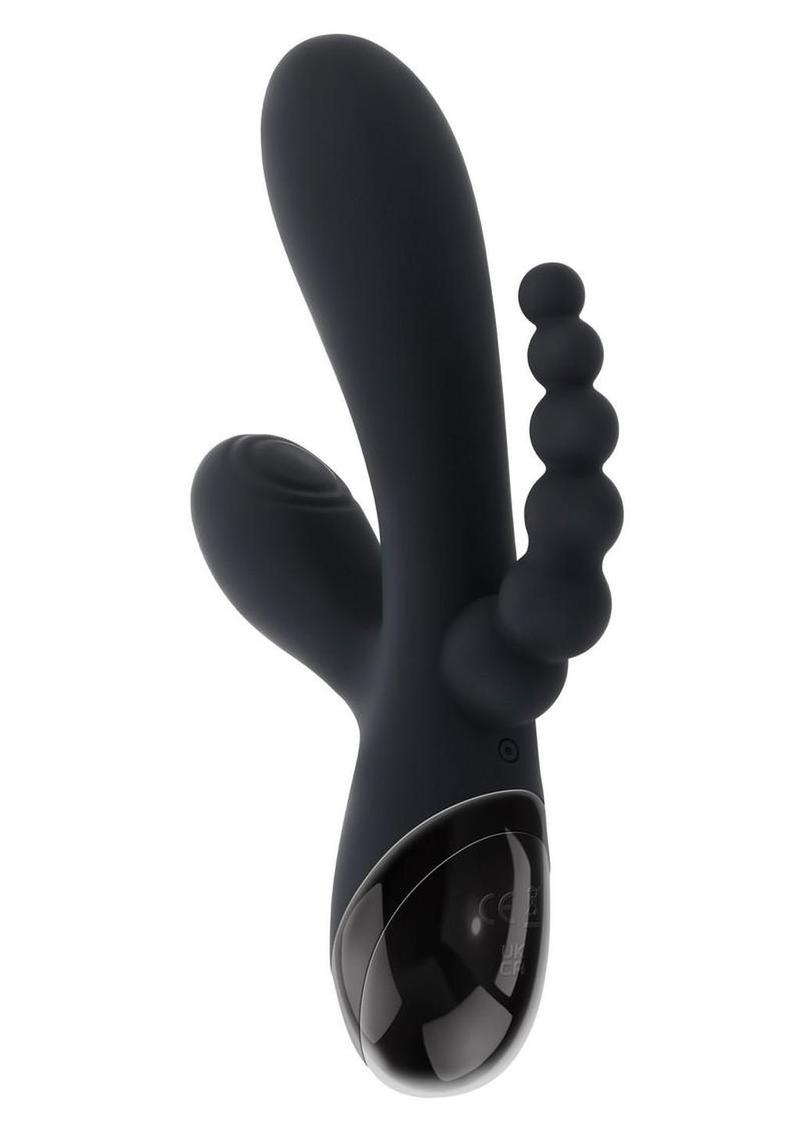 Selopa Triple Aces Rechargeable Silicone Triple Vibrator - Black