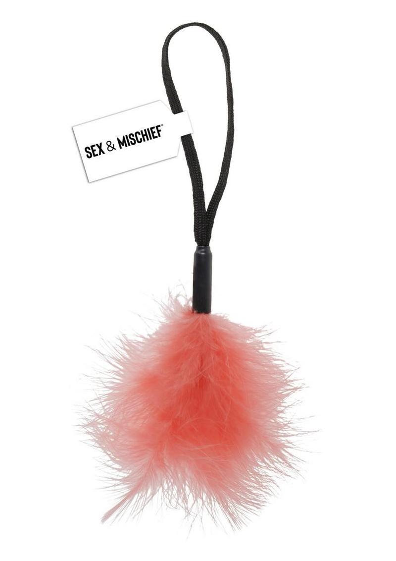 Sex and Mischief Peaches N Creame Wrist Feather Tickler - Black/Orange