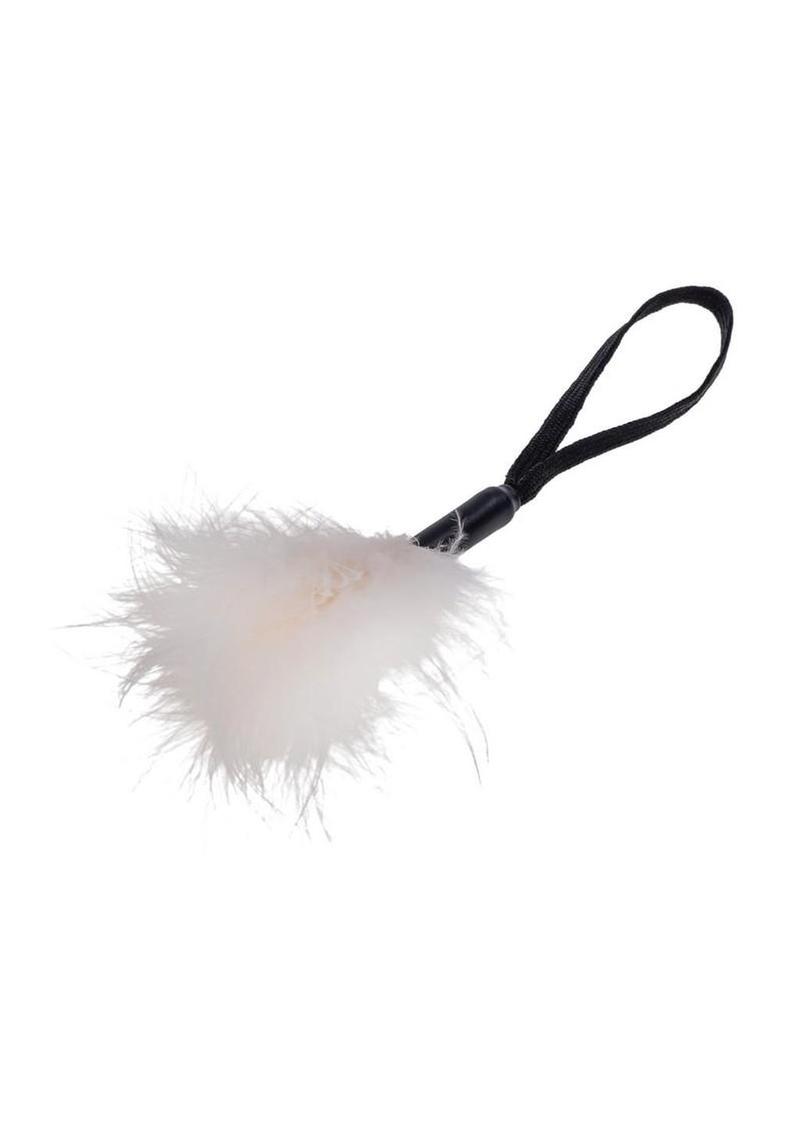 Sex and Mischief Peaches N Creame Wrist Feather Tickler - Black/Vanilla