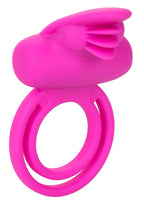 Silicone Rechargeable Dual Clit Flicker Vibrating Cockring Multispeed Waterproof - True Pleasures