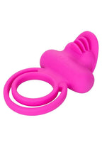 Silicone Rechargeable Dual Clit Flicker Vibrating Cockring Multispeed Waterproof - True Pleasures