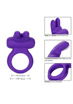 Silicone Rechargeable Dual Rockin Rabbit Multi Speed Cockring Waterproof - True Pleasures