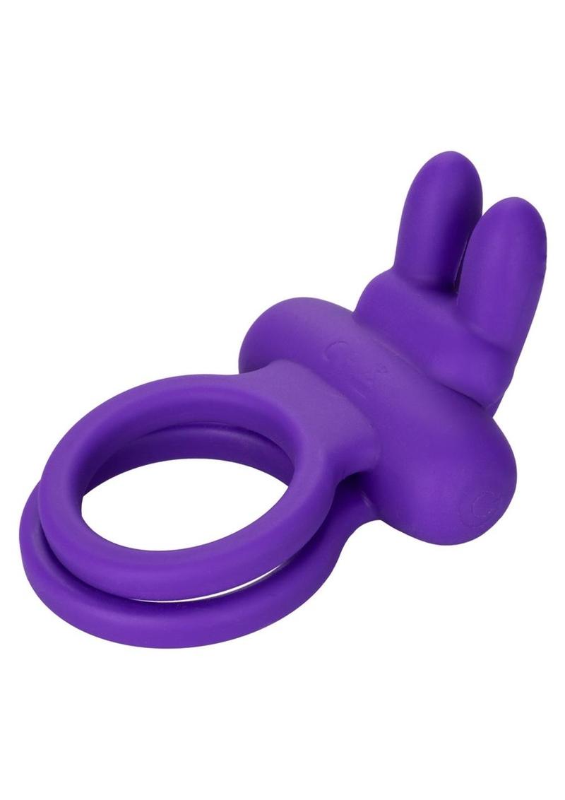 Silicone Rechargeable Dual Rockin Rabbit Multi Speed Cockring Waterproof - True Pleasures