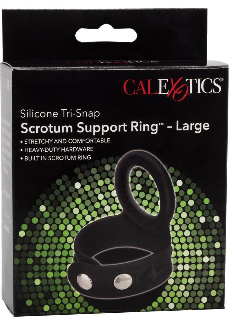 Silicone Tri-Snap Scrotum Support Cock Ring - True Pleasures