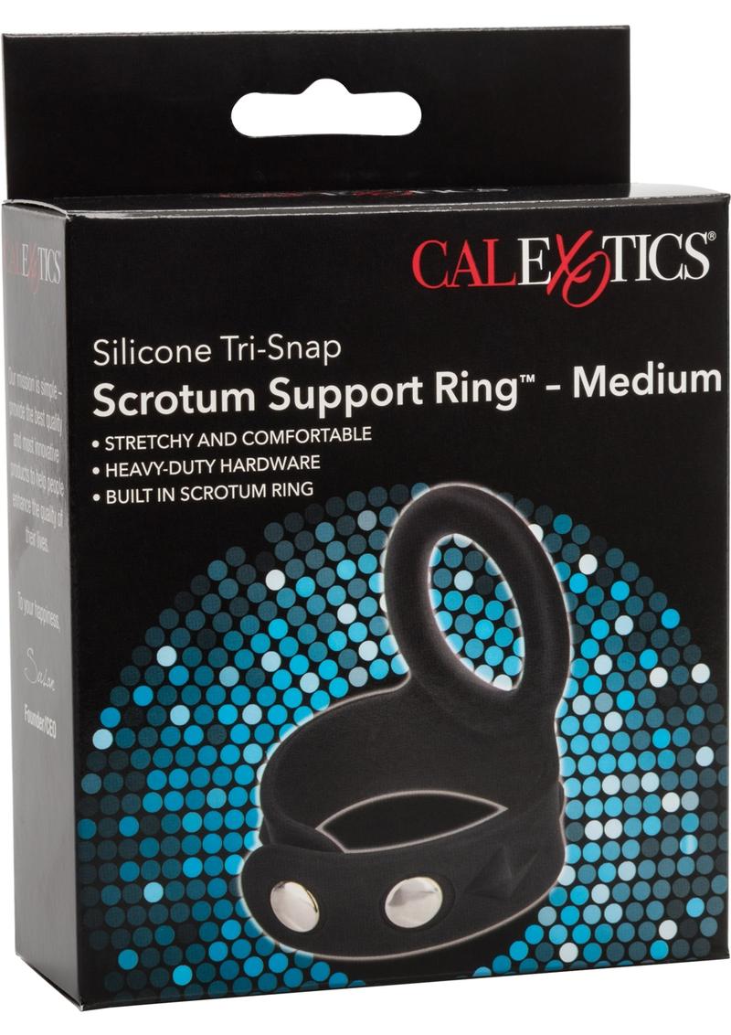 Silicone Tri-Snap Scrotum Support Cock Ring - True Pleasures