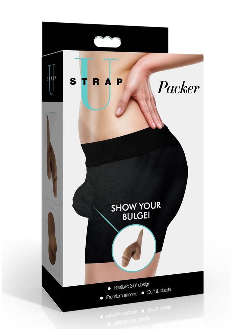 Strap U Packer Silicone 3.6in Dildo - Caramel
