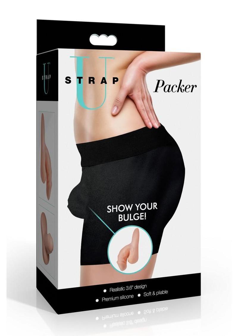 Strap U Packer Silicone 3.6in Dildo - Vanilla