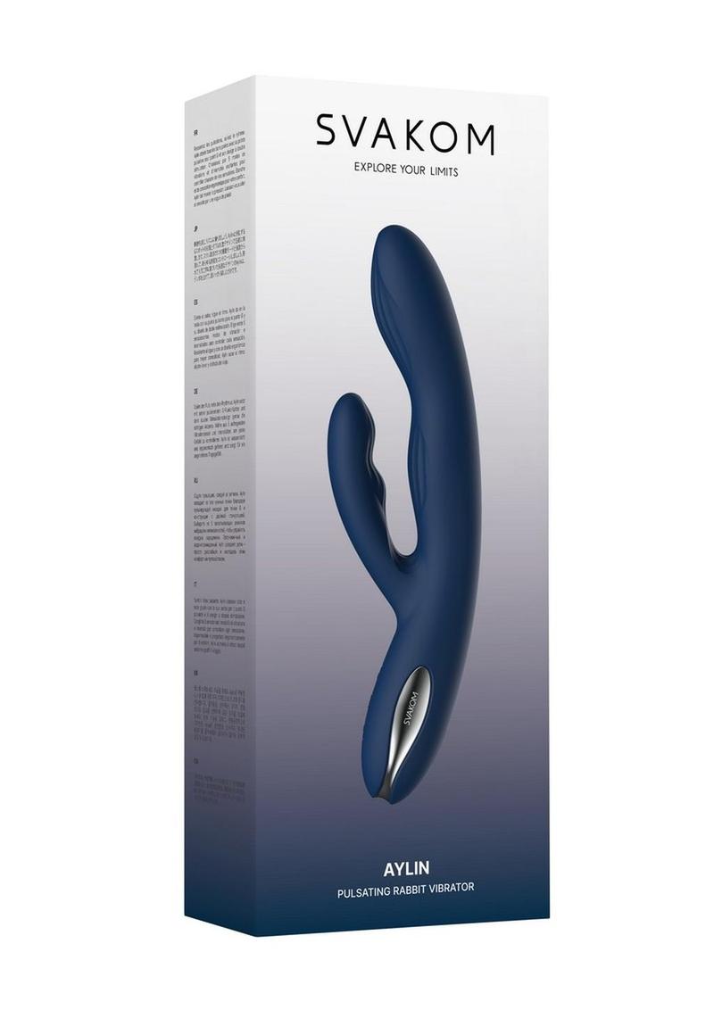 Svakom Aylin Silicone Vibrator - Blue/Silver