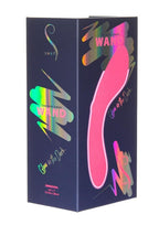 Swan Mini Swan Wand Rechargeable Silicone Glow In The Dark Massager - Glow In The Dark/Pink