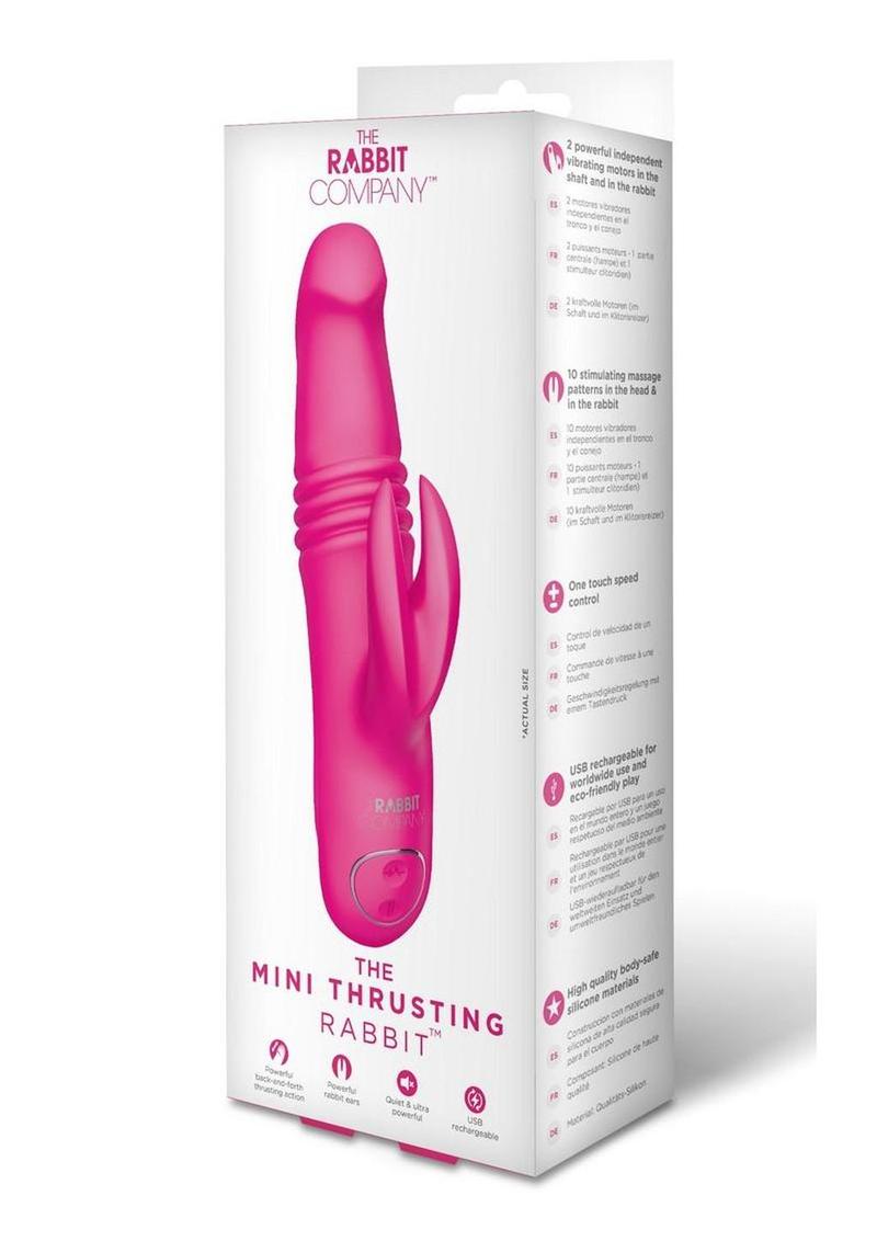 The Rabbit Company The Mini Thrusting Rabbit Rechargeable Silicone Vibrator - Pink