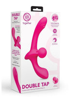 Together Double Tap Rechargeable Silicone Double-Ended Vibrating Strapless Strap-On - Pink