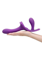 Together Lock-In Dual-Ended Vibrating Rechargeable Strap-On and Harness