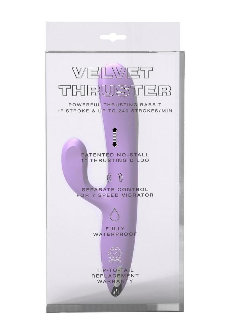 Velvet Gogo All-In-1 Thruster Rechargeable Silicone Dildo - Purple