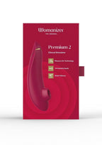 Womanizer Premium 2 Rechargeable Silicone Clitoral Stimulator - Bordeaux/Red